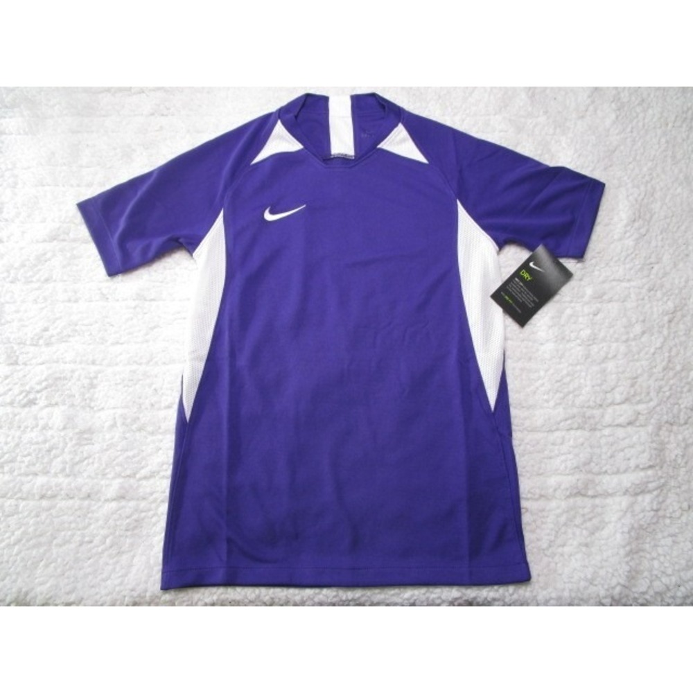 Nike Dri Fit Youth Medium Short Sleeve Soccer Futbol Jersey Purple AJ1017-547